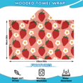thumbnail image 2 of Strawberry Plants Fruit Flower Pink Pattern Hooded Bath Towel，60"x35" for Ages 3 To 12 Kids, Quick Dry Lightweight Soft Microfiber Hood Beach Towel Cover Up for Kids, 2 of 7