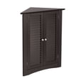 thumbnail image 2 of Spaco Bathroom Corner Storage Freestanding Floor Cabinet with Shutter Door-Brown, Bathroom Storage Cabinet for Entryway Storage, Home Office Furniture, 2 of 7