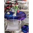 thumbnail image 5 of Round Outdoor Tablecloth With Umbrella Hole And Zipper– Blue Purple Galaxy Stars Waterproof Patio Table Cover for Party, Picnic, Backyard, 60" Dia. , Space Universe Themed, 5 of 8
