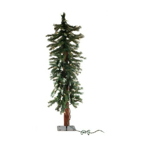 pre lit flocked alpine tree with wood trunk 3 feet pre lit flocked alpine tree with wood trunk 3 feet