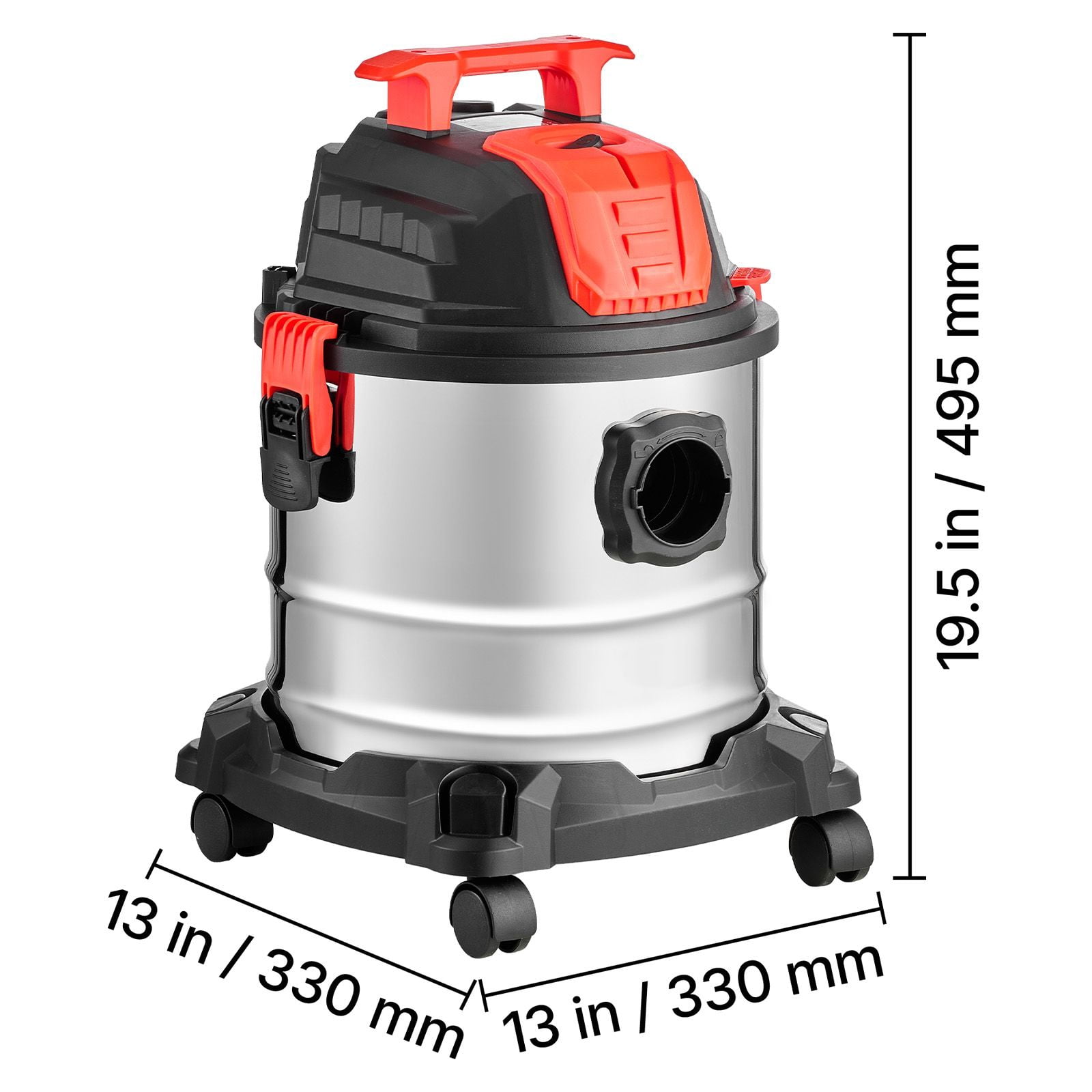 Shop Vac, 5.8 Gallon Wet Dry Shop Vacuum, 4 Peak HP with One-Button Self-Cleaning, Dual-Filter, 900W Input Power, 1.25in x 7ft Hose, 9.8ft Cord, Metal Tank for Jobsite, Workshop, Garage, Home