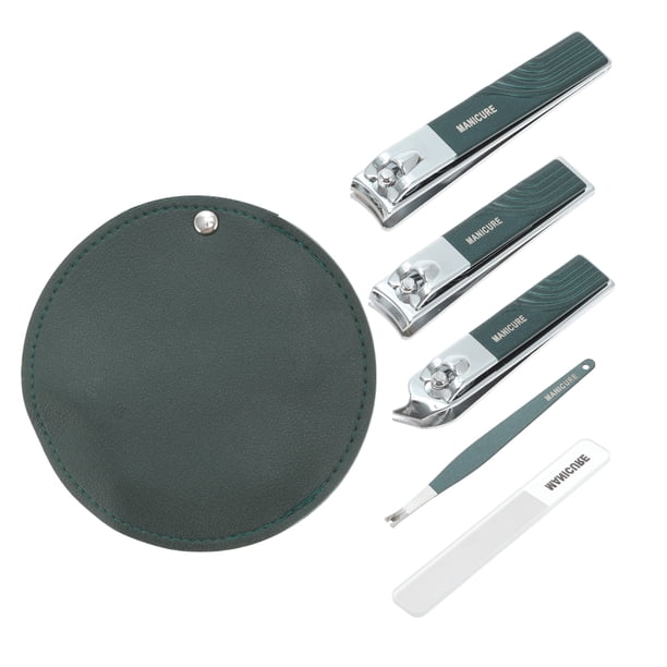 Conjunto de 5 piezas de cortaúñas redondo rotativo Unique Bargains en verde oscuro para mujeres y hombres