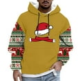 thumbnail image 2 of YueHuiYing Fashion Men’s Autumn and Winter Casual Loose Christmas Style Print Hooded Long Sleeve Drawstring Sweatshirt Top, 2 of 5