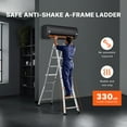 thumbnail image 2 of KFFKFF Telescoping Ladder A Frame, 13 FT Compact Aluminum Extension Ladder, Multi-Function Portable Collapsible RV Ladder, Telescopic Ladder for Homework Stairs Indoor Outdoor Roof, 330lb Load, 2 of 9