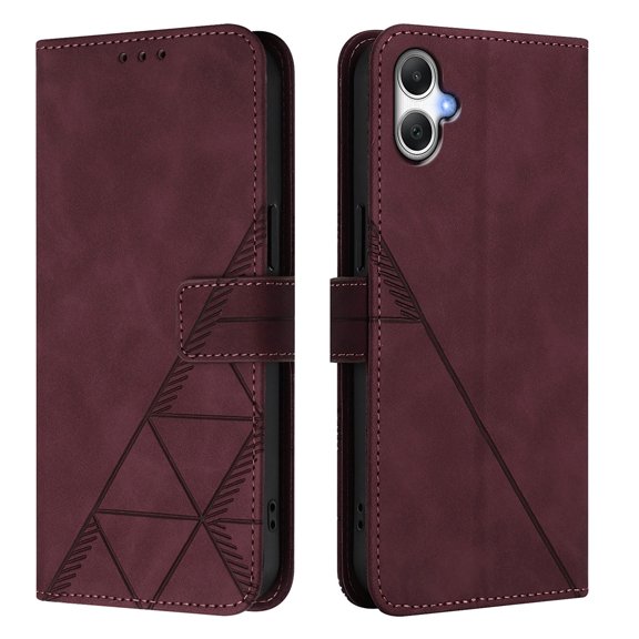 Phone Case for Samsung Galaxy A07 4G Wallet PU Leather Case with Card Slots Kickstand Shockproof Magnetic Flip Phone Cover, Red