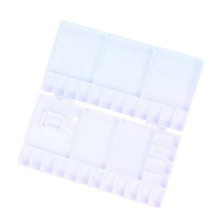 

HOMEMAXS Plastic Painting Pallet Watercolor Folding Paint Tray with 33 Compartments Thumbhole and Brush Holders for Painters Students or Art Studio (White)