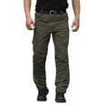 thumbnail image 2 of Cargo Pants for Men, Male Cargo Trousers Cascal Large Size Solid Color Side Multi Pockets Long Pant Men's Pants Green L, 2 of 4
