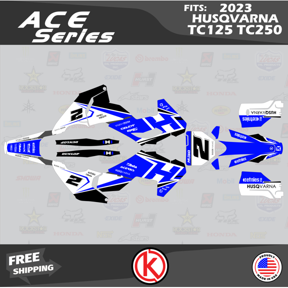 Kalair GFX Graphics Kit for Husqvarna MX 2 STROKE TC125 and TC250 (2023 ) Ace Series