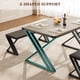 thumbnail image 5 of Juego de Comedor para 4 con Mesa y 2 Bancos Plegables Estructura de Metal en Forma Z que Ahorra Espacio para Cocina y Sala Gris, 5 of 7