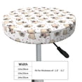 thumbnail image 4 of Bingfone Pugs Padded Round Bar Stool Cover Cushion with Elastic Fabric Round Chair Seat - Pugs, 4 of 7