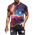 thumbnail image 2 of Zylanna Men's T-Shirts Tee, Summer Crew Neck Short Sleeve Sky Print Fashion Tops for Mens Multicolor, 2 of 5