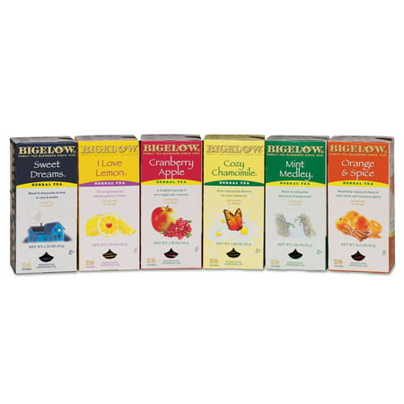 Bigelow Assorted Tea Packs (168 ct.) - (Use this six-tea assortment to pick the type of herbal tea that best suits your mood. Bags are individually foil wrapped, helping to retain