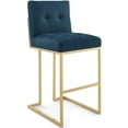 thumbnail image 3 of Privy Gold Stainless Steel Upholstered Fabric Bar Stool Gold Azure, 3 of 8