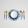 thumbnail image 4 of Ozarke Gem Blue White Plate Set, Fine Bone China (Set of 12), 4 of 5