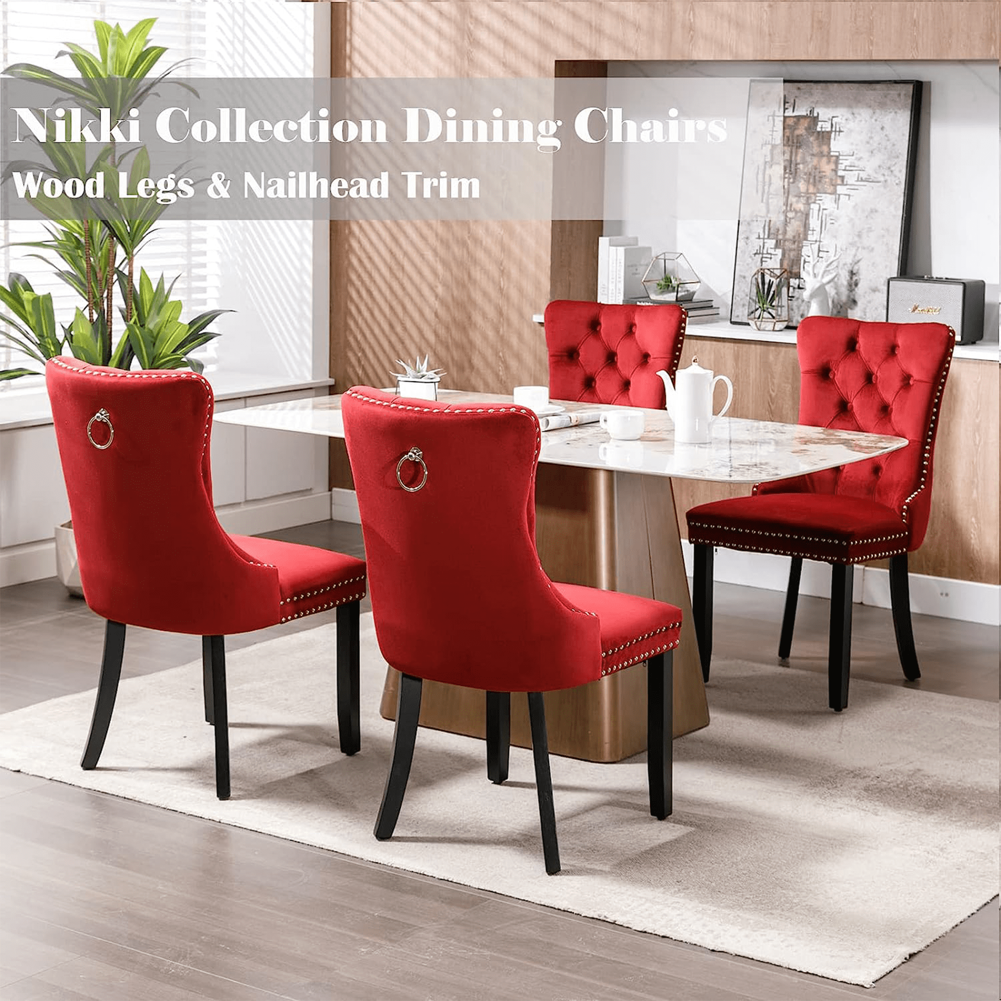 BTMWAY Dining Room Chairs Set of 2 Modern Upholstered Velvet