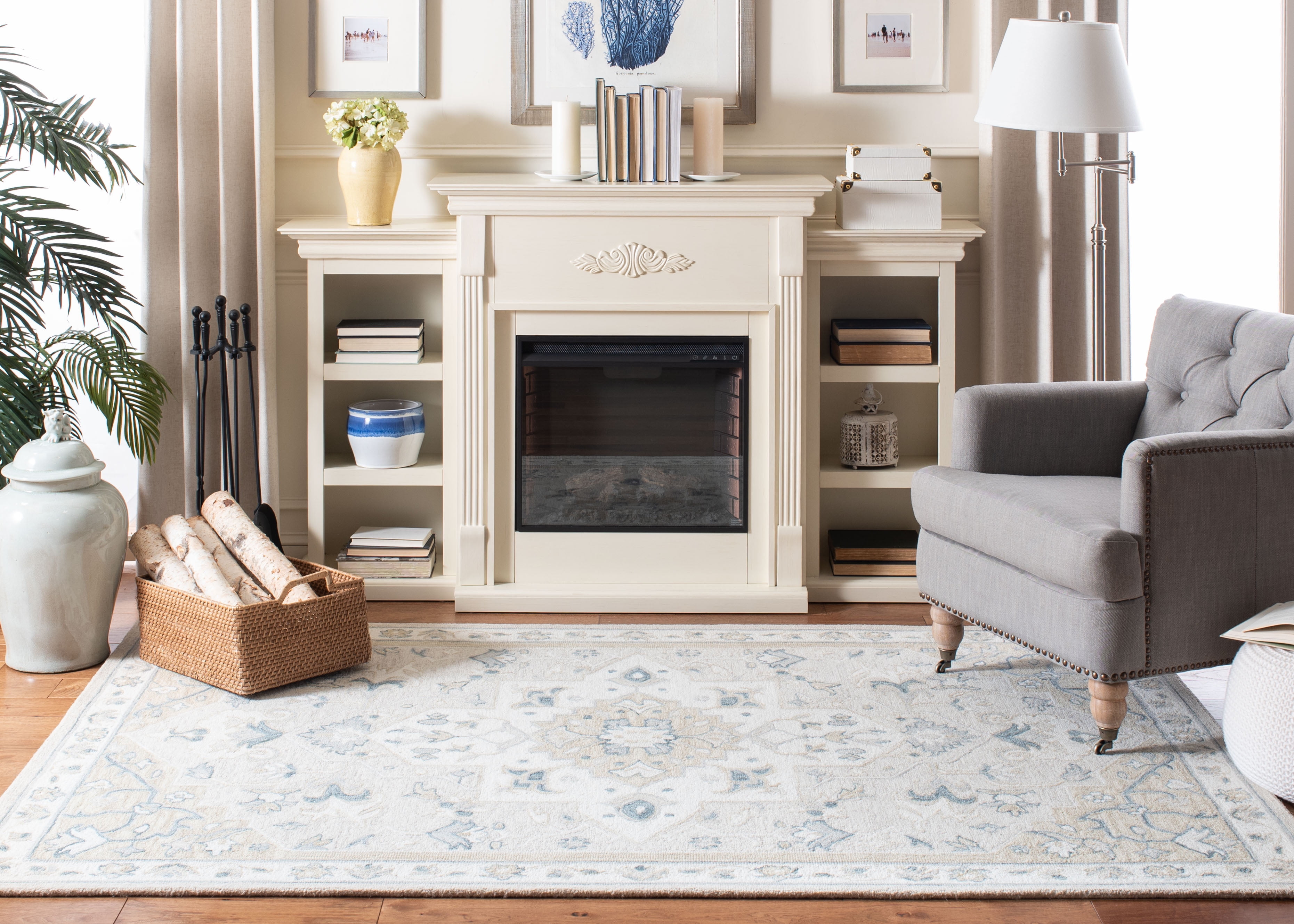 SAFAVIEH Micro-Loop Emilija Oriental Area Rug, Beige/Ivory, 12' x 15'
