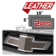 thumbnail image 2 of 2Pcs 5"x10" Chevy Emblem Bowtie Leather Gray Vinyl Wrap Sticker Decal Film Sheet, 2 of 7