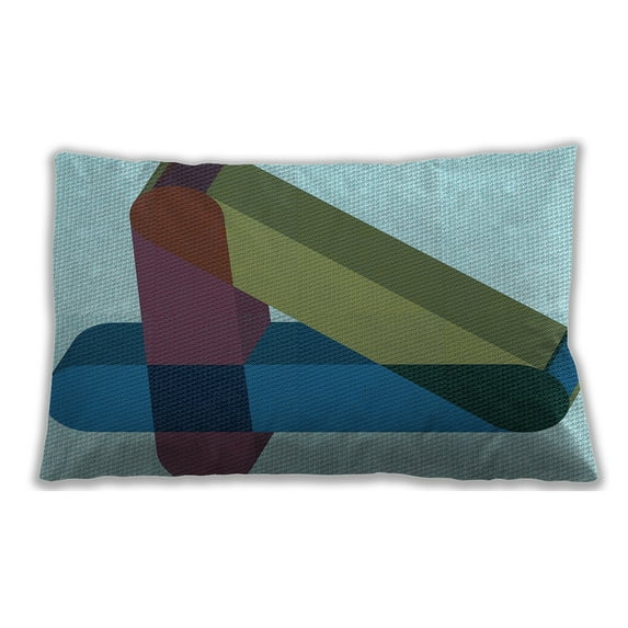 Ahgly Company Outdoor Rectangular Contemporary Lumbar Throw Pillow, 13 inch by 19 inch