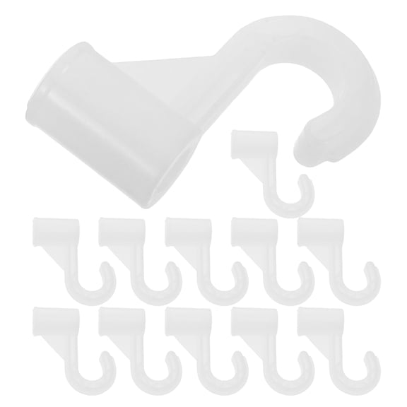 BESTYASH 12Pcs Heavy Duty Plastic Closet Rod End Brackets White Wardrobe Tube Rail Holder for Closet Organization