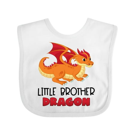 

Inktastic Little Brother Cute Red and Orange Dragon Gift Baby Boy Bib