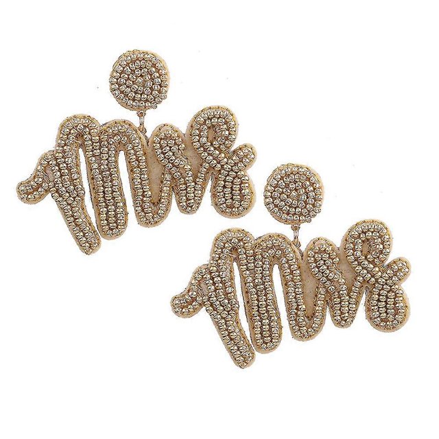 Nuevos pendientes de moda con diseño de cuentas y letras geométricas para mujer Temp--211125-Código de modelo 9187 211125