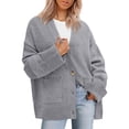 thumbnail image 1 of Suéter Cardigan PRETTYGARDEN Mujer 2025 Tejido Grueso Gris, 1 of 8