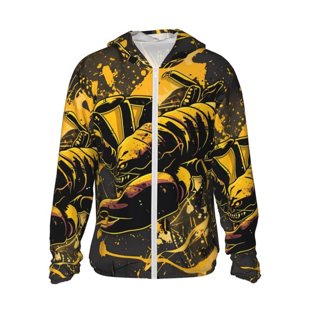 Balery Urban Graffiti Scorpion Illustration Sudadera ligera de manga larga con capucha y protección solar UPF 50+ para hombre y mujer, ideal para pesca y running-XX-Large