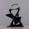 thumbnail image 3 of Escultura de pareja decoración decoración de resina muñeca de baile de oficina estatua de baile de pareja abstracta con base rectangular adecuada para decoración del hogar y la oficina negro Sailing Electrónica, 3 of 5