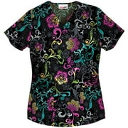 Baroque Beauty Mock Wrap Scrub Top
