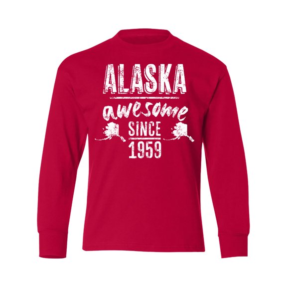 Inktastic Alaska Awesome Since 1959 Long Sleeve Youth T-Shirt