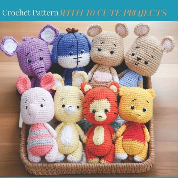 Crochet Pattern with 10 Cute Amigurumi Projects: Easy Beginner Friendly Animal Crochet Activity Book with 10 Projects wi, (Paperback)