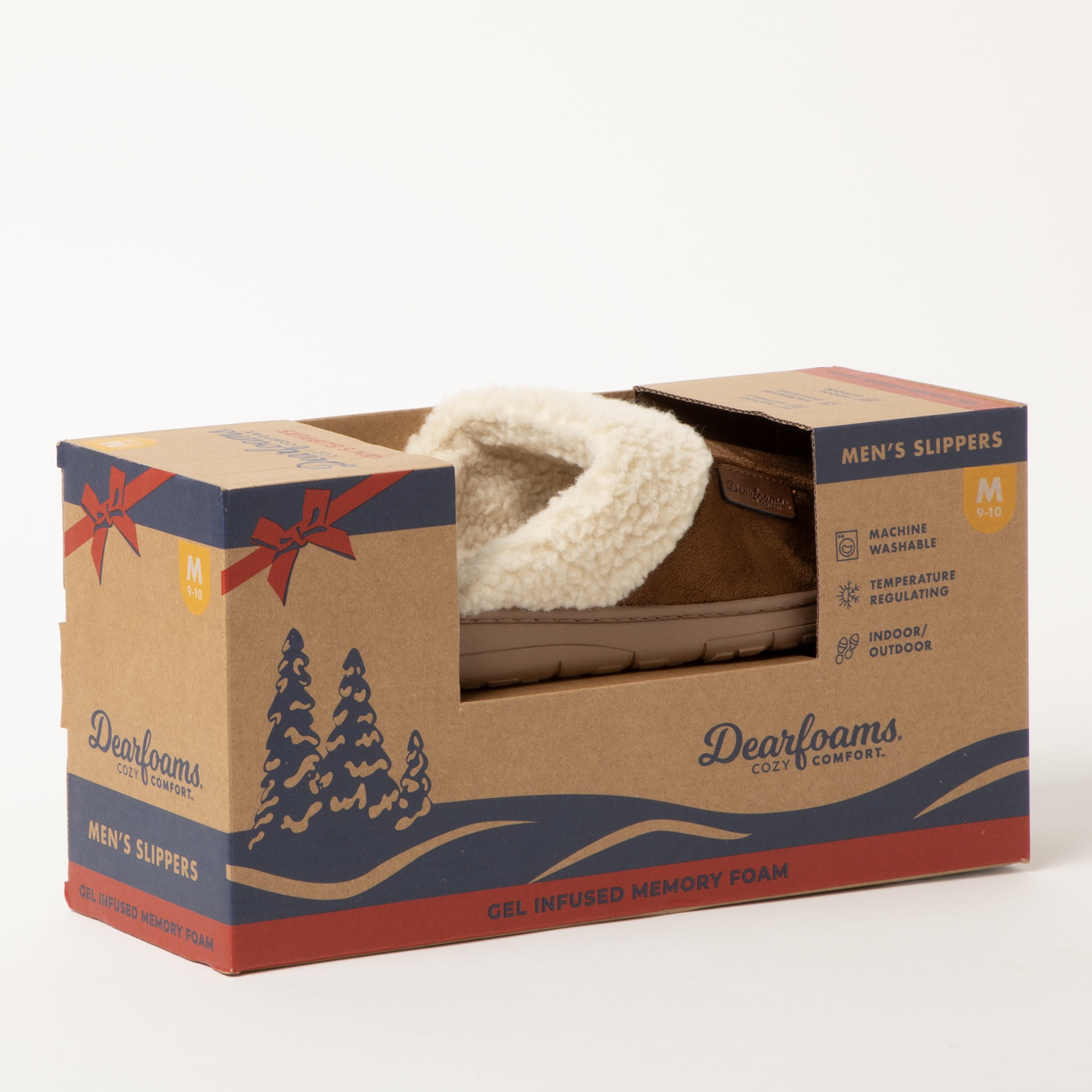 Dearfoams Cozy Comfort Men's Microsuede Moc Toe Scuff Slippers