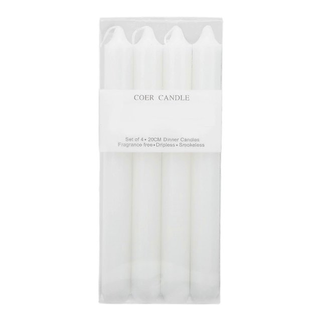4Pcs Candle European Style White Straight Pole Candle Romantic Home Candlelight Dinner Props
