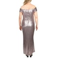 thumbnail image 2 of B. Darlin Womens Plus Sequined Off-The-Shoulder Evening Dress Pink 14W, 2 of 2