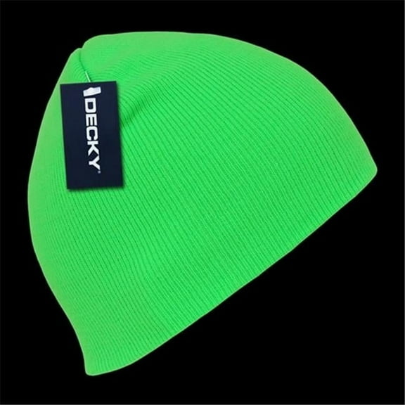 DECKY Neon Acrylic Short Beanies, Green