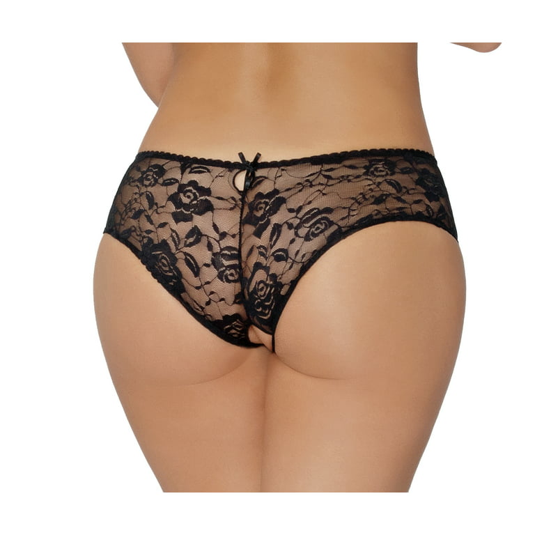 Lacy Line Sexy Lace Up Front Open Crotch Lace Panties