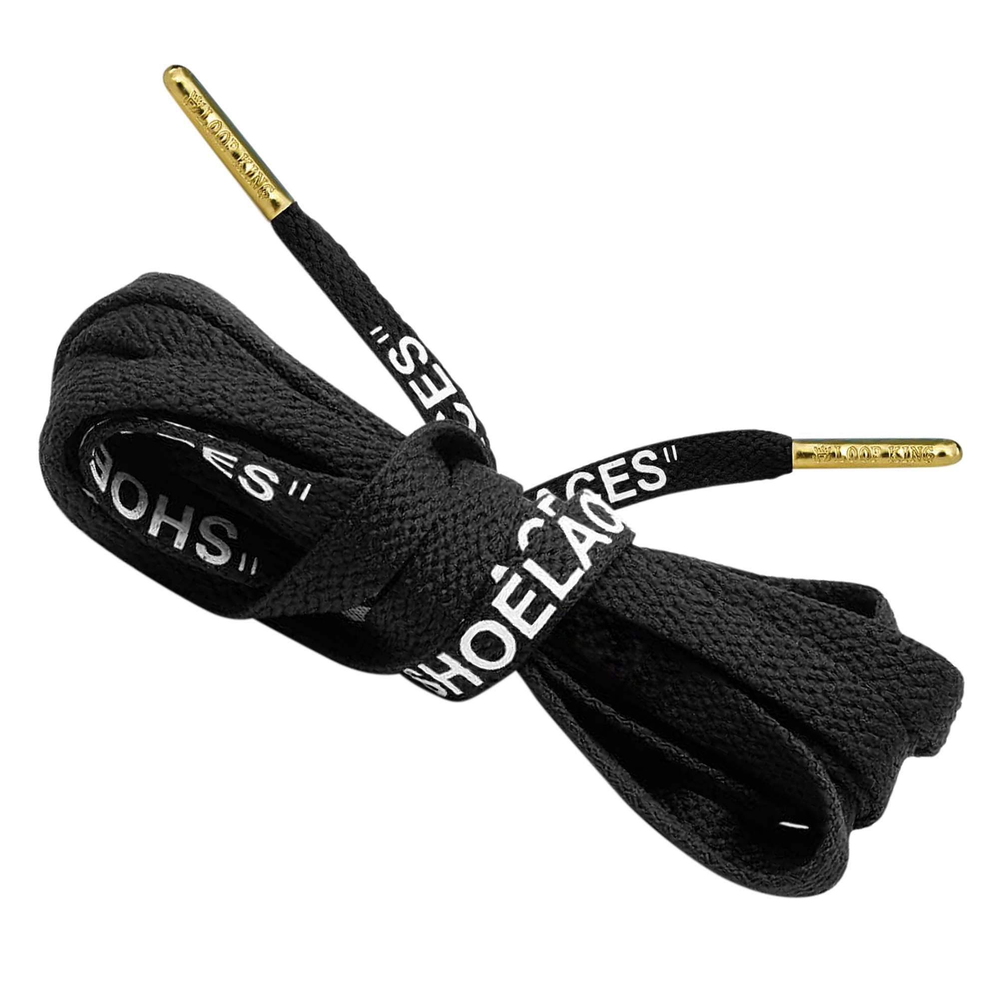 Loop King Laces Off White Shoe Laces with Metal Aglet Tips for Men