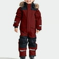thumbnail image 4 of Staki Girls One Piece Snowsuits Kids Fleece-Lined Waterproof Ski Suits Coveralls Snow Suit for Kids 6M,12M,18M,24M,3T,4T,5T,6-10Y,11-14Y(Red,9-10 Years), 4 of 7