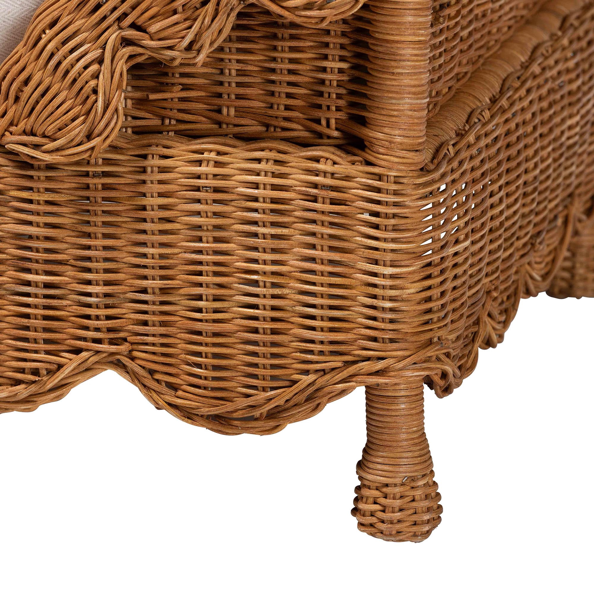 bali & pari Papina Boho Pet Bed, 25.6" W, Light Honey