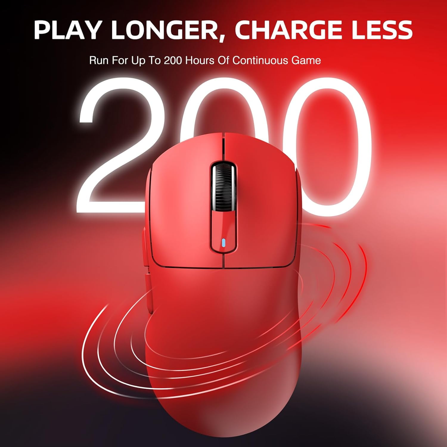 ATTACK SHARK X3 49g SUPERLIGHT Mouse, PixArt PAW3395 Gaming Sensor, BT/2.4G Wireless/Wired Gaming Mouse, 6 Adjustable DPI up to 26000, 200 Hrs Battery, G502, Office Mice for Win11/Xbox/PS/Mac (Red)
