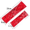 thumbnail image 3 of Jusqu'à 10$ Bandeau Sport Rouge Séchage Rapide Nœud de Sueur Bandeau Croisé (2 Pcs), 3 of 3