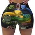 thumbnail image 2 of Balery Colorful Viper Snake Pantalones cortos de entrenamiento estampados para mujer, sin costuras, ajustados, para gimnasio, yoga, correr, deportes, ejercicio activo, fitness.-Large, 2 of 8