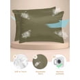 thumbnail image 2 of Sage Green Satin Pillowcase for Hair and Skin with Zipper, Soft Breathable Cooling Silk Pillow Cases, Brown Solid Color Simple Abstract Throw Pillow Covers King Size 20"x36" Set of 2, 2 of 6