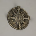 thumbnail image 4 of Rustic Bronze Finish Cast Iron Nautical Compass Rose Front Door Knocker - Decorative Sun Face Design for Charming Home Entrance - 4.5 Inches in Diameter, 4 of 5