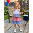 thumbnail image 4 of BemeyourBBs Toddler Baby Girl 4th of July Dress Little Baby Girl Patriot Independence Day Summer Dress Casual Red White Blue Plaid I Love USA Tiered Dress Beach Party Holiday Derss Clothes, 4 of 9