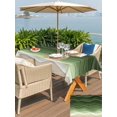 thumbnail image 6 of 52x70 Inch Outdoor Tablecloth with Umbrella Hole Zipper Rectangle Green Ocean Waves Rectangular Tablecloths Outside Waterproof Chic Rustic Abstract Ombre Stripes Art Patio Table Cover for Picnic, 6 of 8