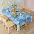 thumbnail image 3 of Blue White Tie Dye Swirl Pattern Rectangle Tablecloth 60"x120",Waterproof Polyester Rectangle Table Cloth, Wipeable Spillproof Polyester Tablecloth for Dining, Camping, Indoor and Outdoor, 3 of 6