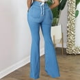 thumbnail image 5 of Plebaso Flared Jeans for Women Trendy High Waisted Solid Color Wide Leg Denim Pants with Pockets Women's Long Pants, 5 of 6