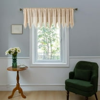 PONPRNGY Sheer Valance Curtains for Kitchen, Living Room, Small Windows, Bedroom Window Sheer Valance Curtains with Tassel, Set of 1 Panel, Light Filtering - 55x23 in