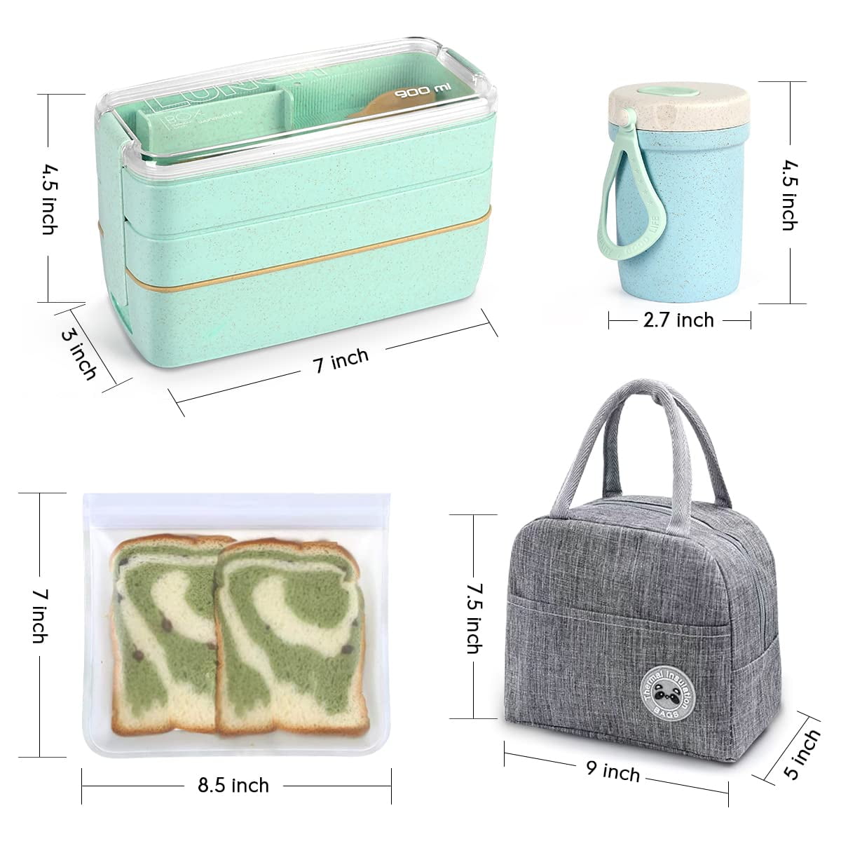 OSK Tsukihana Airtight Bento Lunch Box with Lunch Bag Set